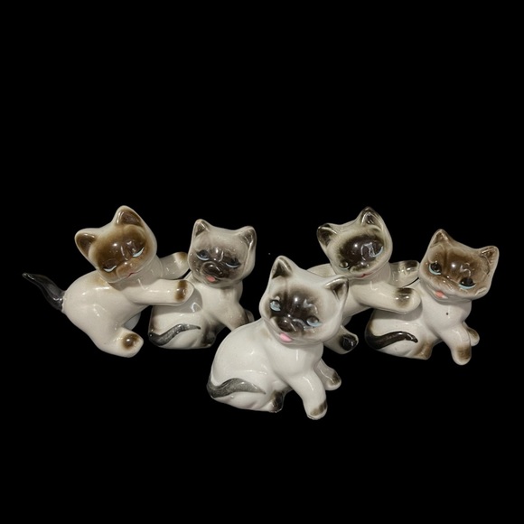 Lot of Vintage Cat Figurines Playing (5) - Picture 2 of 16